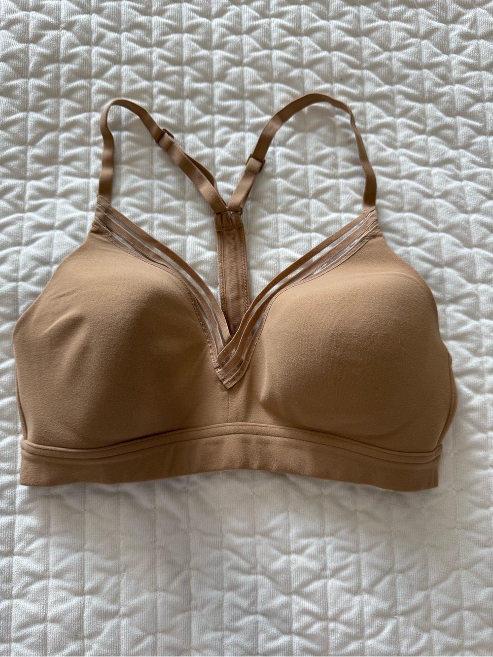 Athleta Tan Seamless Racerback Light Support Bra